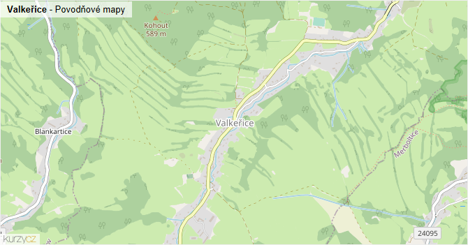 Valkeřice - záplavové mapy stoleté vody