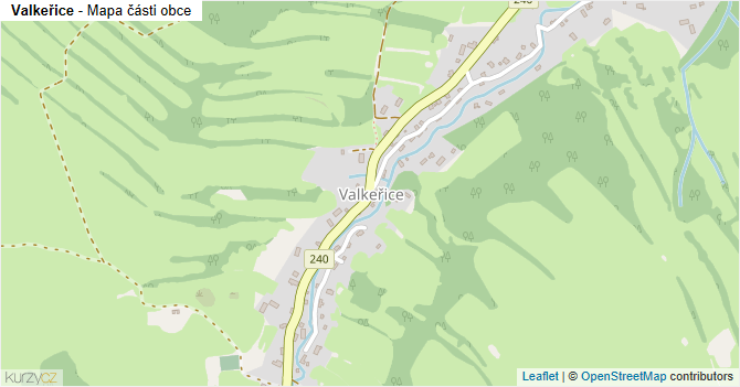 Valkeřice - mapa části obce