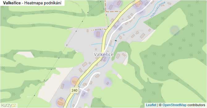 Valkeřice - mapa podnikání