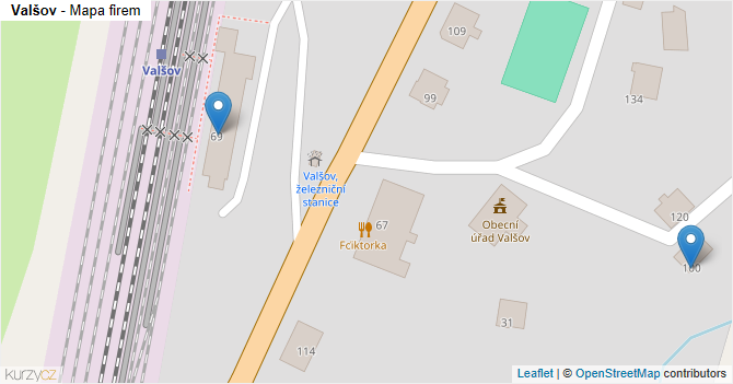 Valšov - mapa firem