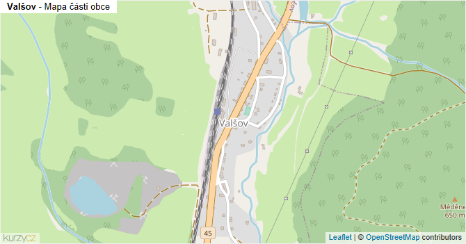 Valšov - mapa části obce