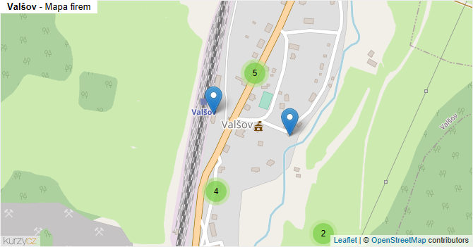 Valšov - mapa firem