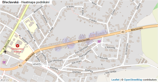 Břeclavská - mapa podnikání