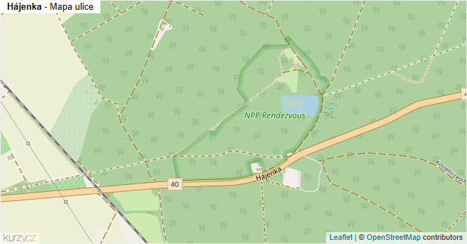 Hájenka - mapa ulice