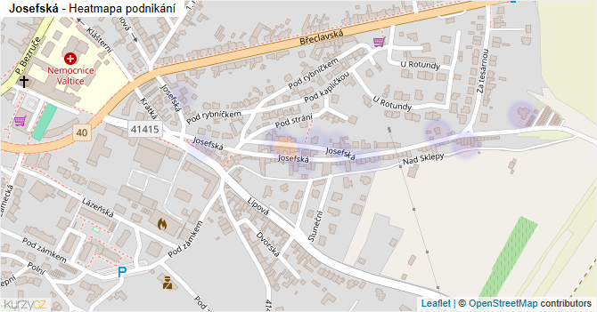 Josefská - mapa podnikání