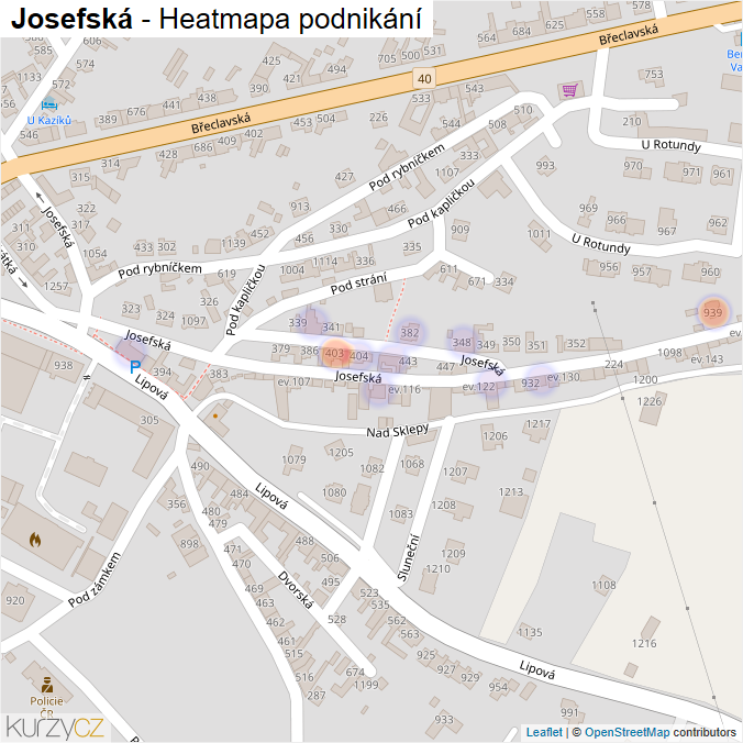 Mapa Josefská - Firmy v ulici.