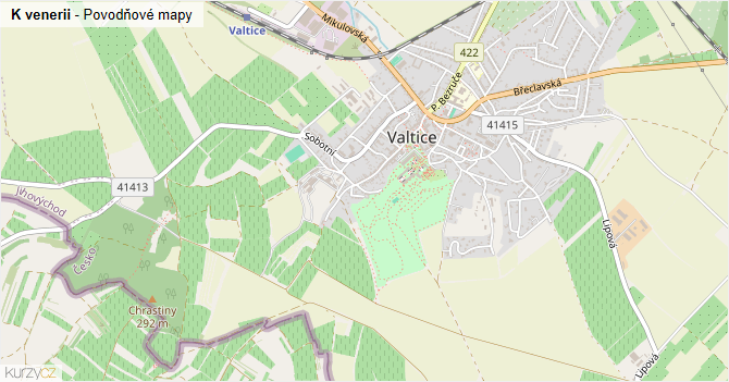 K venerii - záplavové mapy stoleté vody
