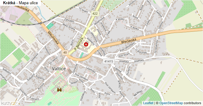 Krátká - mapa ulice