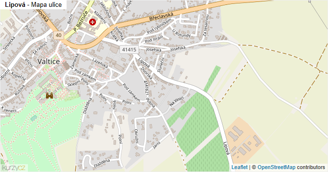 Lipová - mapa ulice
