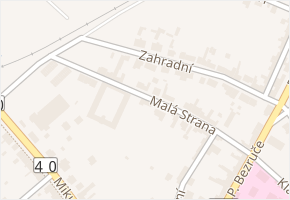 Malá Strana v obci Valtice - mapa ulice