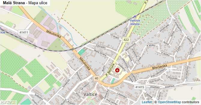 Malá Strana - mapa ulice