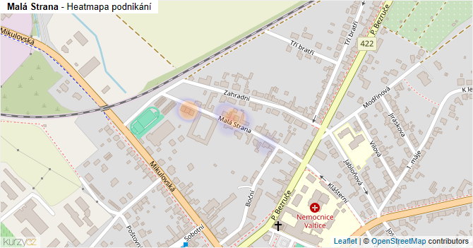 Malá Strana - mapa podnikání