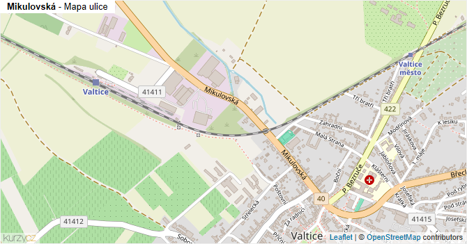 Mikulovská - mapa ulice