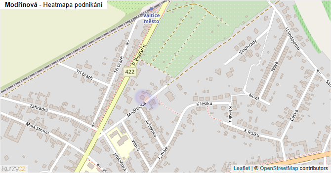 Modřínová - mapa podnikání