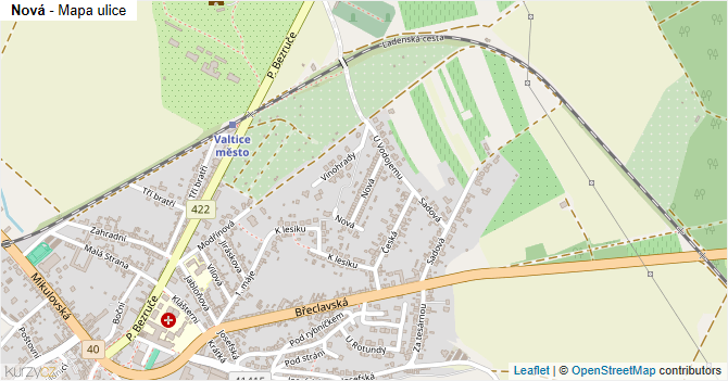 Nová - mapa ulice