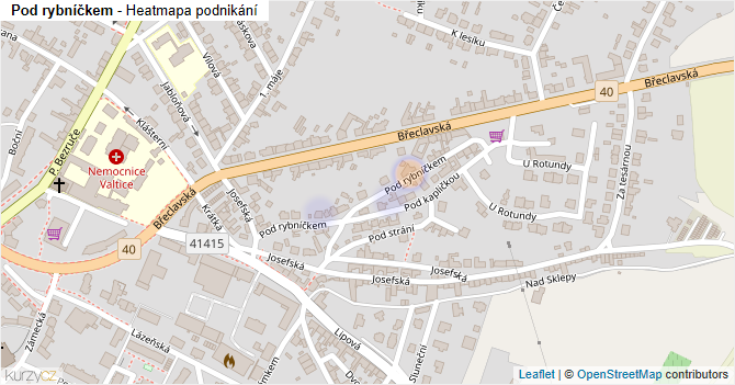 Pod rybníčkem - mapa podnikání