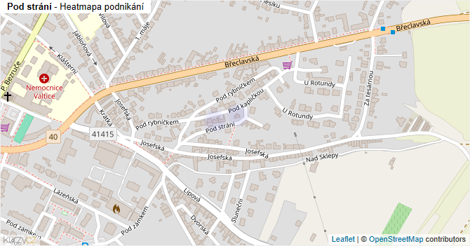 Pod strání - mapa podnikání