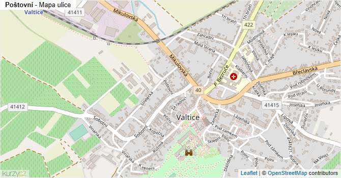 Poštovní - mapa ulice