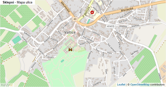 Sklepní - mapa ulice