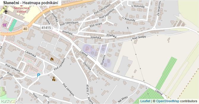 Sluneční - mapa podnikání