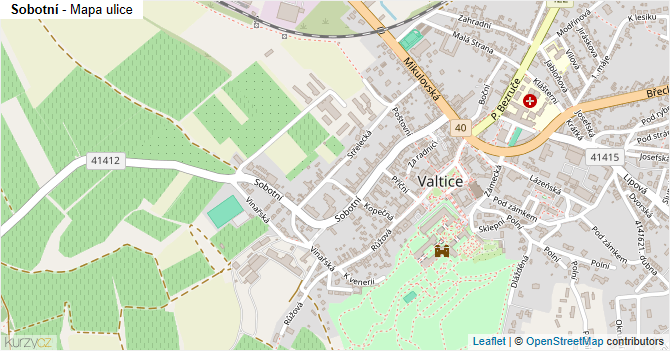 Sobotní - mapa ulice