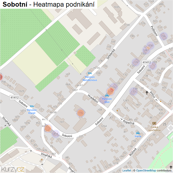 Mapa Sobotní - Firmy v ulici.