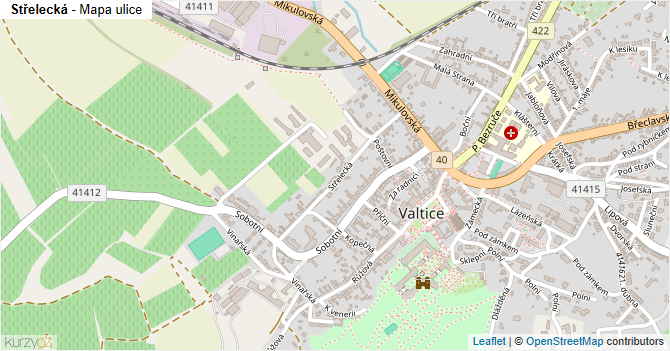 Střelecká - mapa ulice