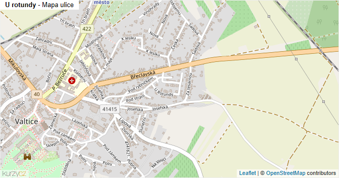 U rotundy - mapa ulice