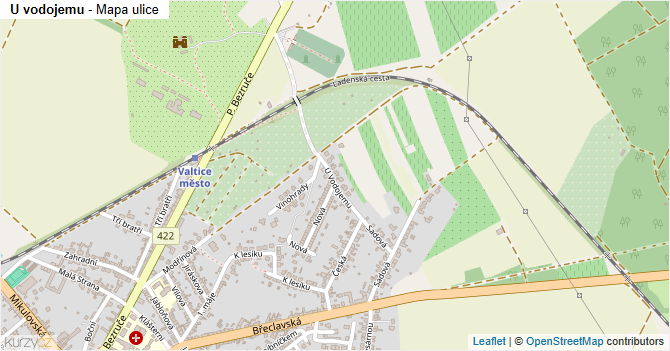 U vodojemu - mapa ulice