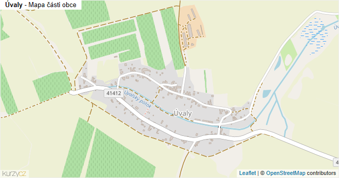 Úvaly - mapa části obce