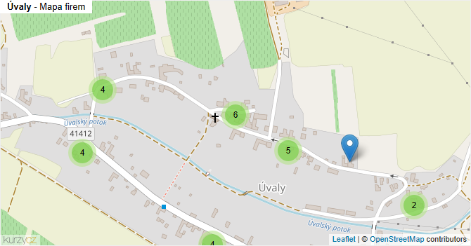 Úvaly - mapa firem