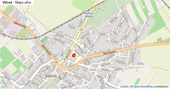 Vilová - mapa ulice