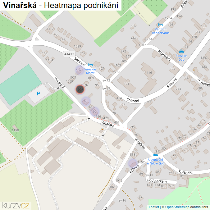 Mapa Vinařská - Firmy v ulici.
