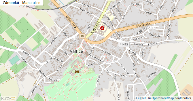 Zámecká - mapa ulice