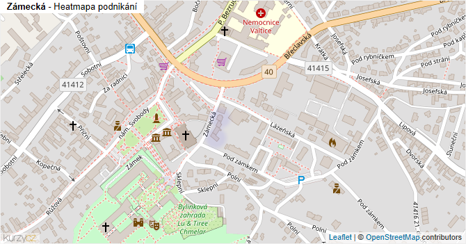 Zámecká - mapa podnikání