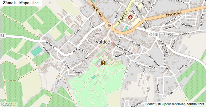 Zámek - mapa ulice