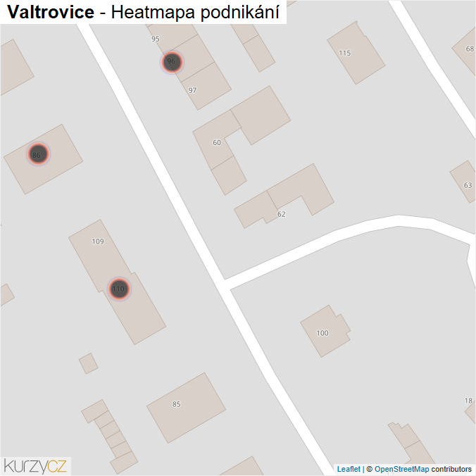 Mapa Valtrovice - Firmy v obci.