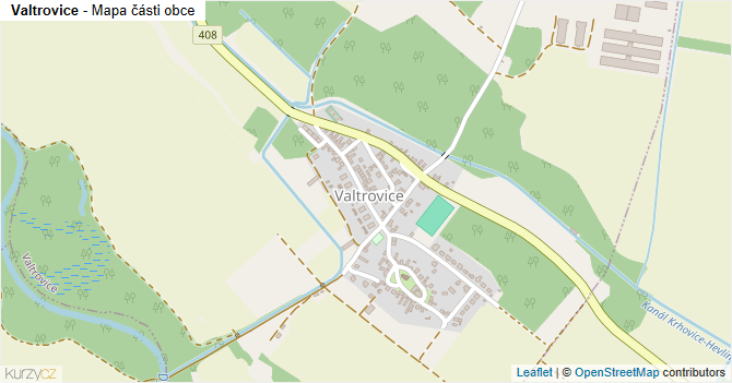 Valtrovice - mapa části obce