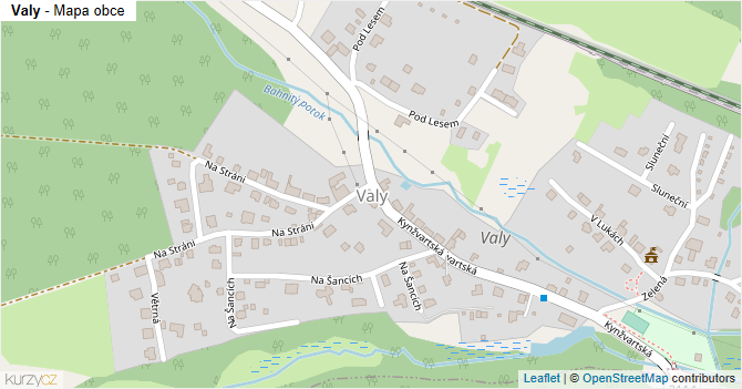 Valy - mapa obce