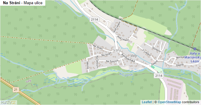 Na Stráni - mapa ulice