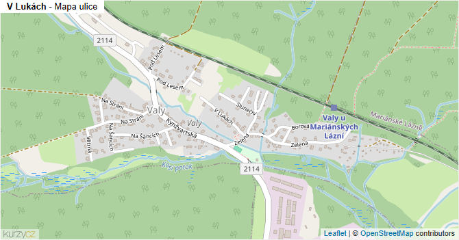 V Lukách - mapa ulice