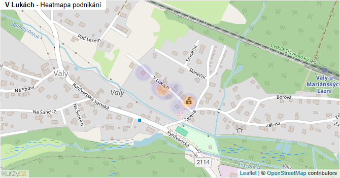 V Lukách - mapa podnikání