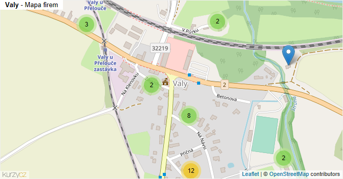 Valy - mapa firem
