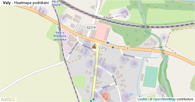 Valy - mapa podnikání