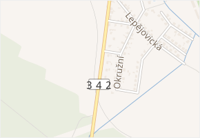 Veselská v obci Valy - mapa ulice