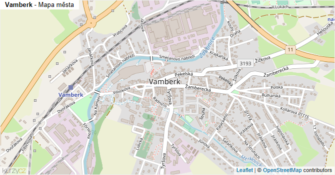 Vamberk - mapa města