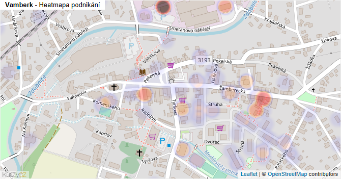 Vamberk - mapa podnikání