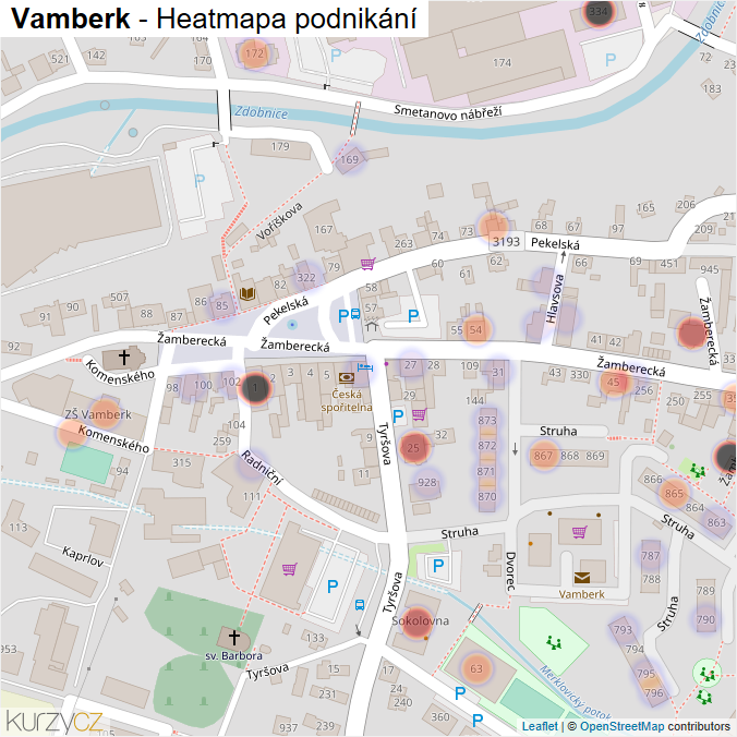 Mapa Vamberk - Firmy v obci.