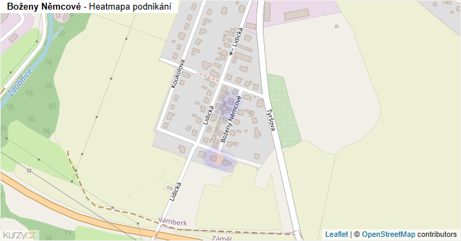 Boženy Němcové - mapa podnikání