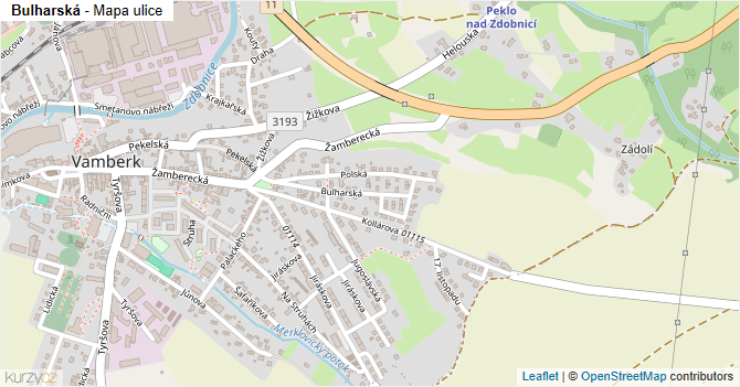 Bulharská - mapa ulice